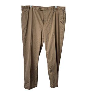 Jos. A. Bank Traveler Khaki Dress Pants 44W X 29L Flat Front Mens Cotton Blend